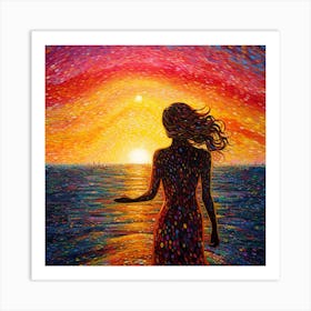 Sunset Woman 2 Art Print