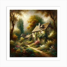 Cottage In The Woods Art Print