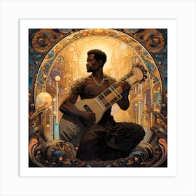 Man Playing A Guitar Art Print