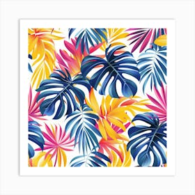 Tropical Leaves Seamless Pattern 7 Art Print