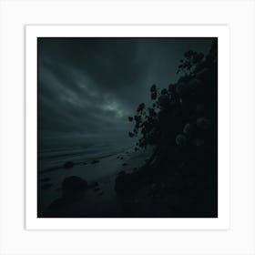 Dark Night At The Beach Art Print