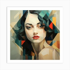 Abstract Geometric Hungarian Woman 04 Art Print