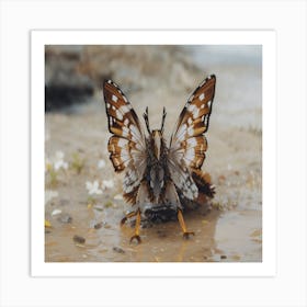 Butterfly On Sand Art Print