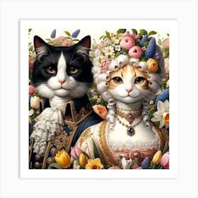 Victorian Cats Art Print