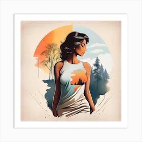 Woman In The Forest 2 Art Print