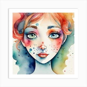 Watercolor Of A Girl 16 Art Print