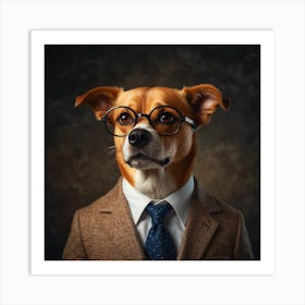 Dog In A Suit Art Print