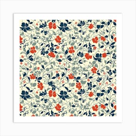Tulip Tide London Fabrics Floral Pattern 1 Art Print