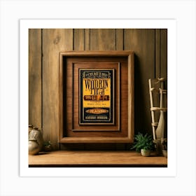 Realistic Framed Wooden Sign (1) Art Print