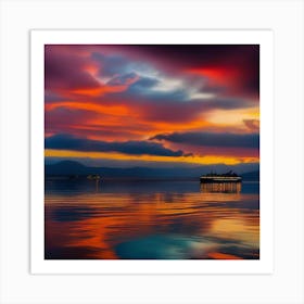 Sunset On The Lake 10 Art Print