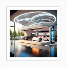 Futuristic Car Showroom 7 Art Print