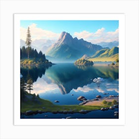 Lake In The Mountains Art Print