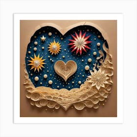 Heart With Stars 4 Art Print