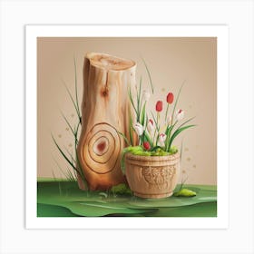 Tulips In A Pot Art Print