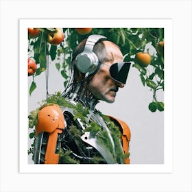 Robot In The Garden 1 Art Print