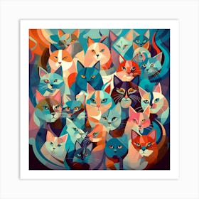 Many Cats Art Print