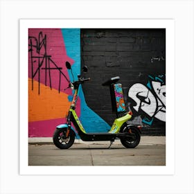 Graffiti Scooter Art Print