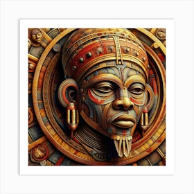 Aztec Head Art Print