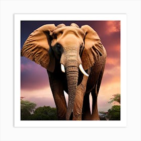 Elephant Walked In The Jungle Art Print