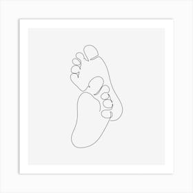 Baby feet Minimal Line Art Art Print