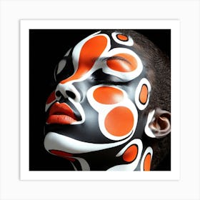 Black And White Face Painting Art Print