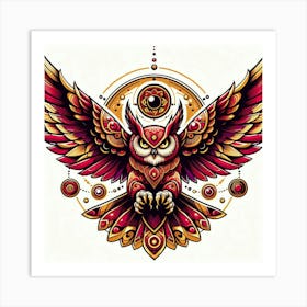 Owl Tattoo Design Art Print