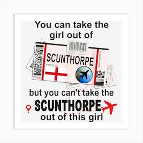 Scunthorpe Girl Scunthorpe Boarding Pass Scunthorpe Art Print