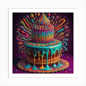 Psychedelic Cake 2 Art Print