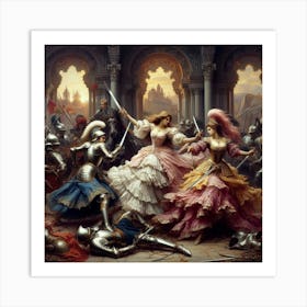 Battle Of The Princesses Art Print