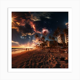 Sunset On The Beach Art Print