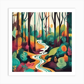 River In The Forest 26 Art Print