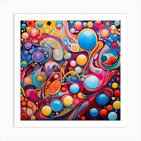 Abstract Bubbles Art Print