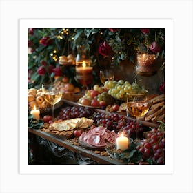 Table Full Of Food Art Print