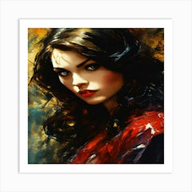 Woman In Red Art Print