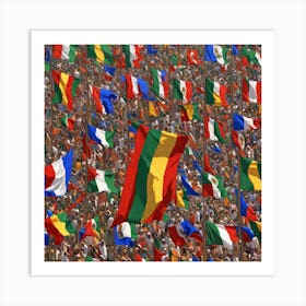 Crowd Of Flags Art Print