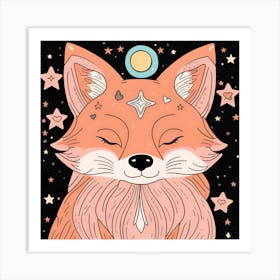 Fox With Stars Art Print