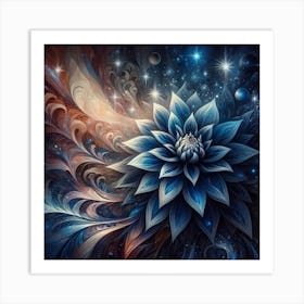 Blue dahlia 3 Art Print