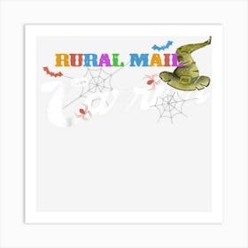 Rural Mail Carrier Witch Vintage Matching Halloween Mailman Art Print