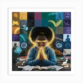 Illuminated Learning: A Child's Journey Art Print