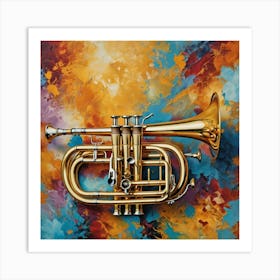 Trumpet On A Colorful Background Art Print