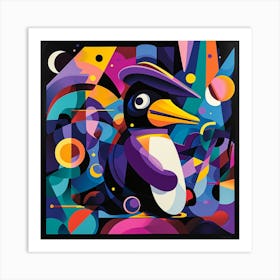 Penguin In Space 2 Art Print