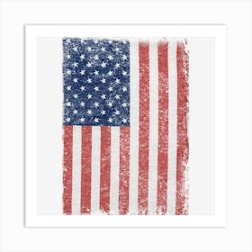 Distressed Us Flag Art Print