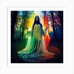 Firefly Haunting, Polychrome, Banshee, Ghostly, Ethereal, Spectral, Eerie, Vibrant, Mysterious, Chil (3) Art Print