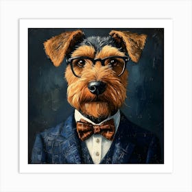 This Airedale Is All Business 5 Art Print