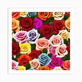 Colorful Roses 30 Art Print