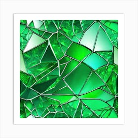 Green Glass Mosaic Art Print