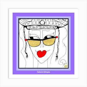 the color purple-Selome Ethiopia POP QUEEN by Jessica Stockwell Art Print