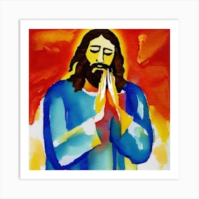 Jesus Praying Art Print