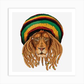 Lion Reggae Art Print