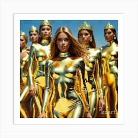 Golden Goddesses Art Print